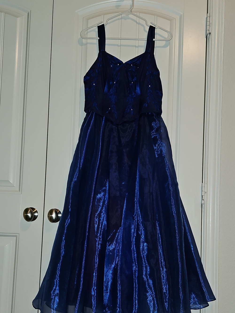 Girls Royal Blue Party Dress with Sparkle Bodice